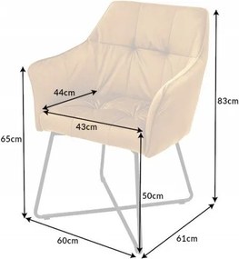 Set de 2 scaune elegante cu cotiere confortabile Loft, galben mustar