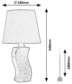 Rabalux 74074 - Lampă de masă DAYAMI, 1xE14/40W/230V, albastru