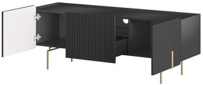 Dulap TV Malmi 150 cm - negru mat / picioare aurii