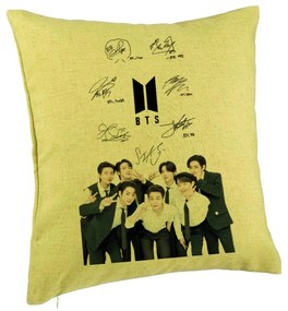 Perna Decorativa BTS Army 3, 40x40 cm, Verde, Husa Detasabila, Burduf