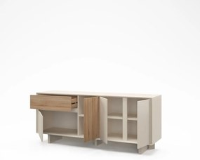 Comodă bej/în culoare naturală cu aspect de lemn de stejar 180x76x45 cm Carpi – Marckeric