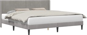 vidaXL Cadru de pat cu headboard Gri deschis 200 x 200 cm Catifea
