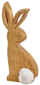 Iepuras de Paste din lemn de mango BUNNY POM - mai multe dimensiuni Marime: S