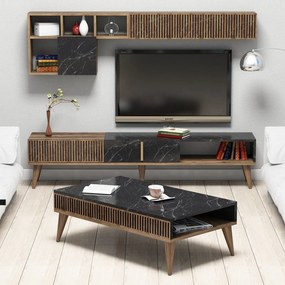 Seturi de mobilă living Milan - Walnut, Black
