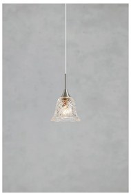 Lustră argintie cu abajur din sticlă ø 13,5 cm Luna – Markslöjd