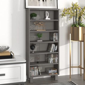 340523 vidaXL Dulap CD, gri deschis, 45x18x100 cm, lemn masiv de pin