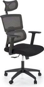 Scaun birou PABLO, negru/gri, stofa/plasa, 64x67x118/127 cm
