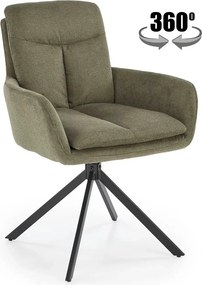 Scaun rotativ K536, verde/negru, stofa clasica/metal, 62x68x85 cm