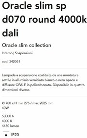 Lustra LED suspendata Oracle slim sp d070 round 4000k dali alba
