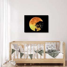 Tablou pe sticlă cu umbre în lumina lunii (70x50 cm)
