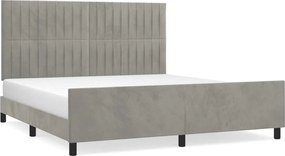 vidaXL Cadru de pat fără saltea, gri deschis, 160x200 cm, catifea