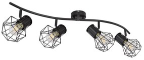 Lustra cu 4 spoturi directionabile design industrial PRISKA negru