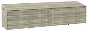 vidaXL Cutie de depozitare grădină gri deschis 220x50x58 cm Poly Ratan