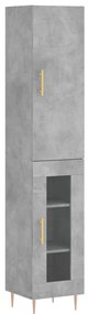 3199037 vidaXL Dulap înalt, gri beton, 34,5x34x180 cm, lemn prelucrat
