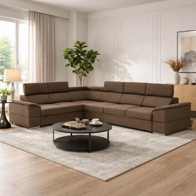 Colţar, gri-maro Taupe, SEGORIA LUX