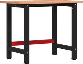 vidaXL Banc de lucru 100x60x81,5 cm lemn masiv fag, dreptunghiular