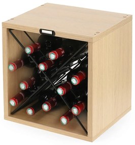 Raft pentru sticle de vin în culoare naturală cu aspect de lemn de frasin număr de sticle 12 36,5x36x29 cm Macon – Compactor