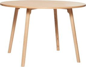 Masă de dining în culoare naturală rotundă cu aspect de lemn de stejar ø 115 cm Ground – Hübsch