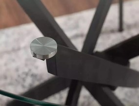 Masa rotunda Agis transparent/negru mat ø90/h72 cm