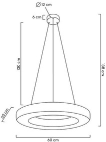Lustra suspendata LED Florens 60 auriu