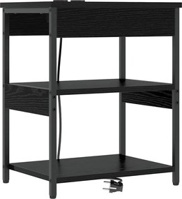 vidaXL Dulap de noapte Stejar Negru 41 x 31 x 51 cm Lemn compozit