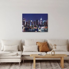 Tablou - Zgârie-nori din New York iluminate (70x50 cm)