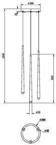 Lustra LED cu 3 pendule stil minimalist modern Cascade alama