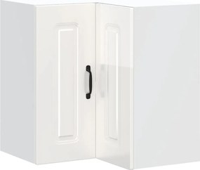 vidaXL Dulap de colț de bucătărie „Kalmar” lemn prelucrat alb lucios