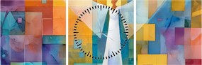 Tablou - Înger geometric (cu ceas) (90x30 cm)