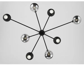 Lustră pe tijă Jupiter 1975 MOKA 4xGU10/10W/230V + 4xG9/10W/230V negru/crom