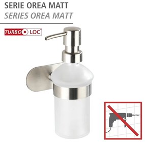 Dozator de săpun lichid argintiu mat autoadeziv din sticlă 200 ml Orea – Wenko