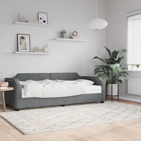 3197617 vidaXL Pat de zi cu saltea, gri închis, 90x200 cm, textil