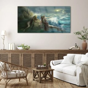 Tablou sticla Nava Syrena Ocean Burza