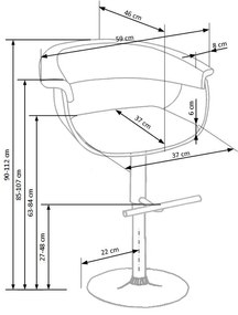 Scaun de bar H45 negru