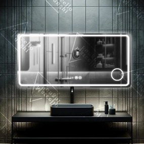 Oglindă LED Touch Elegantă, 90x60 cm, cu Sistem Dezaburire și Lupa Cosmetică, Model D010/90x60 - Rafinament și Precizie în Baia Ta
