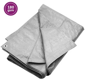 vidaXL Prelată 180 g/m², gri, 2x3 m, HDPE
