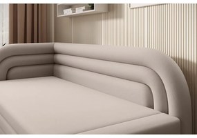 Canapea bej extensibilă/cu spațiu de depozitare cu tapițerie din catifea cu colț pe partea stângă 223 cm Fabillo – ELTAP