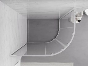 Mexen Exo cabină de duș semicirculară asimetrică glisantă 90 x 80 cm, transparent, crom - 8132-090-080-01-00