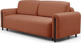 Canapea teracotă extensibilă/cu spațiu de depozitare cu tapițerie din țesătură bouclé 244 cm Arcadova – ELTAP