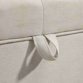 HOMCOM Taburet depozitare 80L, material textil, picioare lemn, 118x42x45 cm, crem | Aosom Romania