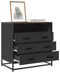 vidaXL Dulap cu sertare, negru, 70x41x70 cm, lemn compozit