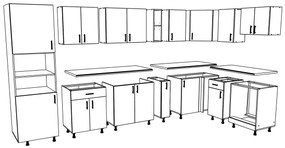 Set haaus V35, Stejar Bronz/Alb, Blat Thermo 28 mm, L 320 x 160 cm