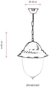 Lustra de exterior 68212 Negru 65x30 cm