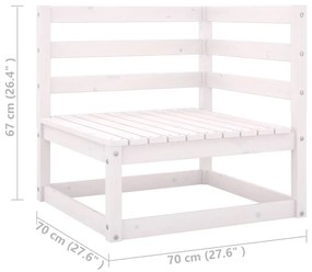 Set mobilier de gradina cu perne, 6 piese, alb, lemn masiv pin Alb, 1, Da