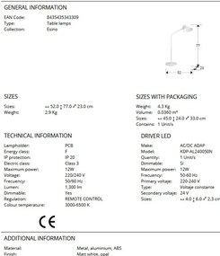 Veioza/Lampa de masa LED design modern Esino alba