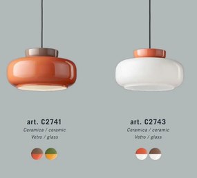 Lustra design retro realizata manual din ceramica si sticla MARACANÀ