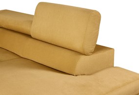 Canapea extensibilă KOSMO ROH, stânga, în culoarea muştarului