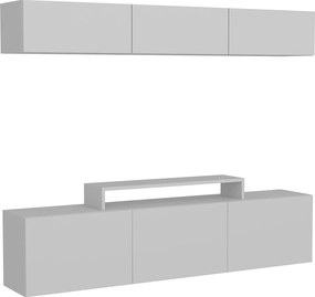 Mobilier living LINE, alb, PAL melaminat, 2 piese