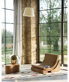 Puf de copii maro cu tapițerie din catifea reiată Cloud – Wigiwama