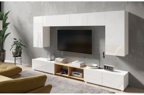 Mobilier living Calabria C23 WHITE (Alb + Stejar auriu) (fără iluminat). 1051556